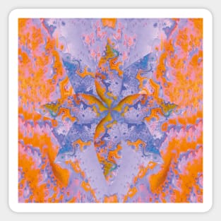 Abstract Digital Art in Lilac and Orange Tones Sticker